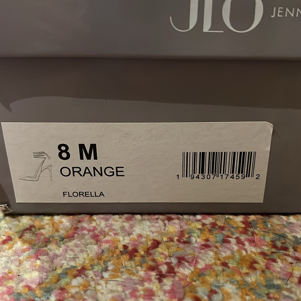 JLO size 8 orange florella heels - Picture 4 of 4